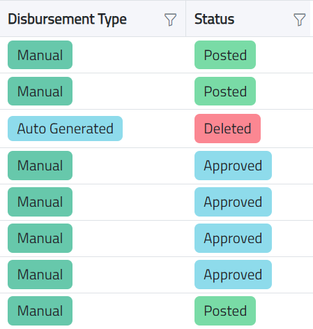 Disbursement Type in XSEEN ERP