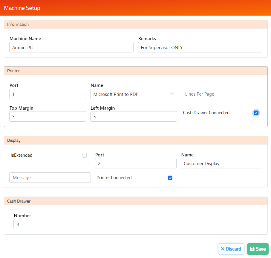 POS Configuration Setup