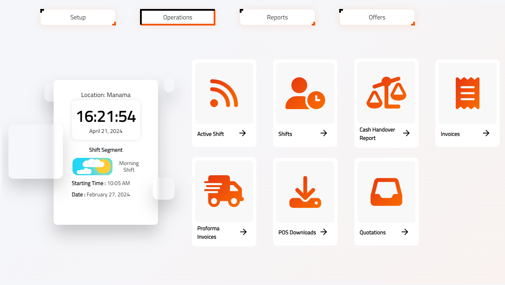 POS Dashboard in XSEEN ERP system