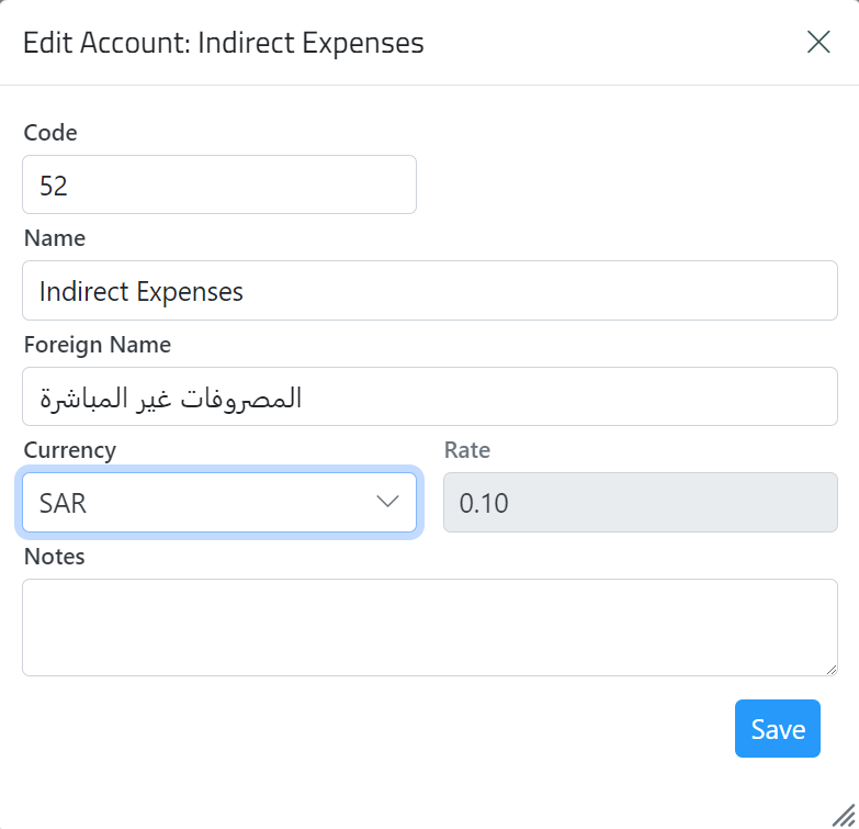 chart of account - Edit Account Selecting Tax in XSEEN ERP